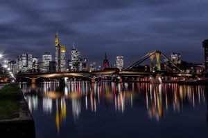 Skyline Frankfurt at the Main to night